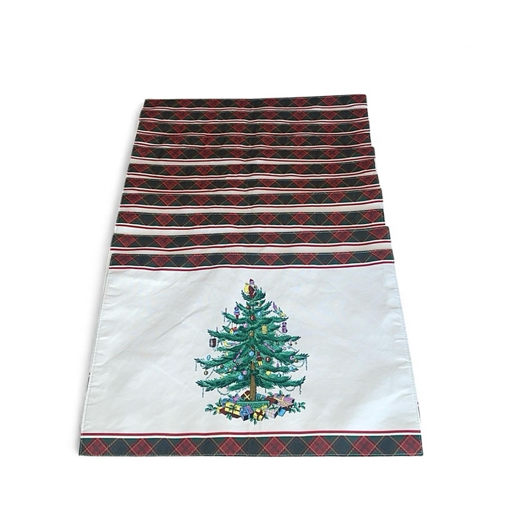 Bundle of 11‎ Spode Christmas Tree Tartan Rectangle Placemats 13x19